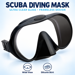Masque de plongée sans cadre M-1, verre ultra-clair, lentille unique, vue large, bordure en silicone souple pour la plongée avec tuba - Product Image 5