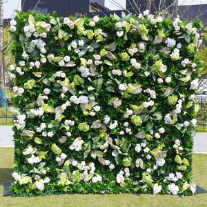 Custom 3D Cloth green Flower Wall Wedding <b>Artificial</b> Silk Rose Flower Wall Backdrop Decorative <b>Artificial</b> Flower Wall - Product Image 2
