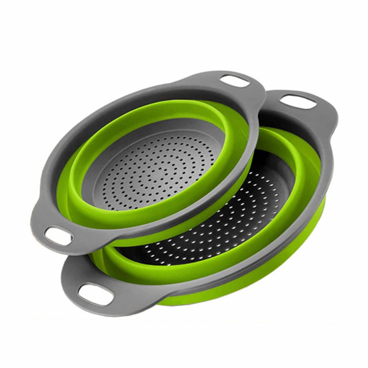 Silicone Collapsible Kitchen Colander Space-Saver Folding Strainer Colander