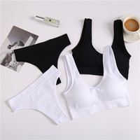 Slip intimi Sexy Set di Lingerie donna senza fili Push Up Beauty Back Set di biancheria intima Set di reggiseni in cotone morbido senza cuciture