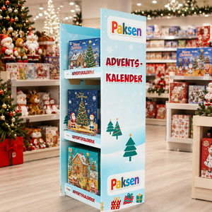 Présentoir en carton recyclable, fabrication OEM acceptée, présentoir de sol en carton pour décorations de Noël, cadeaux de fêtes et articles saisonniers - Product Image 3