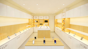 Vitrine de téléphone portable avec tiroir, écran LED, vitrine ronde, comptoir d'exposition pour magasin de téléphones portables - Product Image 3