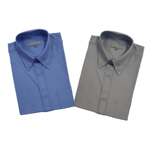 Camicie eleganti ricamate alla moda a maniche lunghe business casual Polo <span class=keywords><strong>oxford</strong></span> camicie da uomo in <span class=keywords><strong>slim</strong></span> <span class=keywords><strong>fit</strong></span> blu - Product Image 2