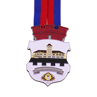 Médaille en métal sur mesure, moulage sous pression, argentage, logo sportif 3D, souvenir de boxe, porte-médaille