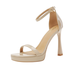 Sandales à talons compensés antidérapantes pour femmes, style été, à bout ouvert, à talon fermé et à brides - Product Image 1