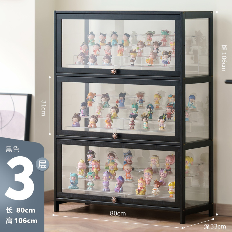 Black [Transparent on all four sides] Three doors 80cm long