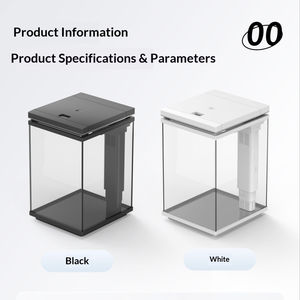 데스크탑 유리 친환경 수족관-자동 순환 저소음 펌프 및 급식 포트 사무실용 수직 슬림 디자인 - Product Image 2