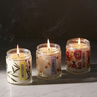 Pot de bougie en verre en gros porte-verres étiquettes comme cadeaux