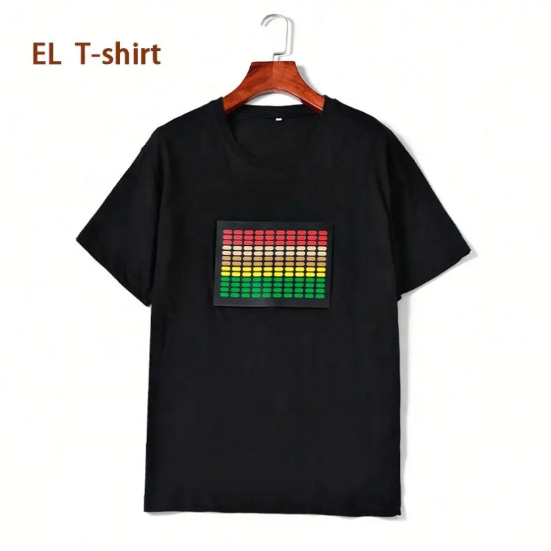 China Lieferant benutzer definierte Druck 100% Baumwolle el T-Shirt/leuchten T-Shirt LED T-Shirt