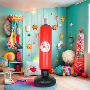 Fitness Punching Bag <b>Standing</b> Inflatable Punching Tower Freestanding Children Adults DeStress <b>Boxing</b> Target Bag PVC Water-Filled - Product Image 3