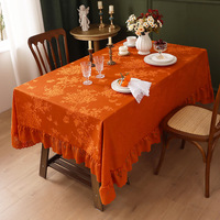Nouvelle nappe en dentelle épaisse, style rétro français, bord festonné, nappe de table rectangulaire haut de gamme