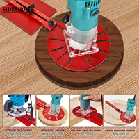 Guide de perçage réglable pour le travail du bois 4-en-1, support universel pour fraisage de rainures et gabarit de découpe circulaire pour routeur