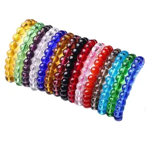 glass crystal stone bracelet handmade coloured glaze beads 8mm 6mm 10mm 12mm jewelry beaded wholesale