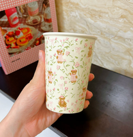 Mug à paille ou tasse en céramique motif ours floral de dessin animé mignon avec cuillère - Sûr pour les aliments, cadeau d'anniversaire ou souvenir pour filles