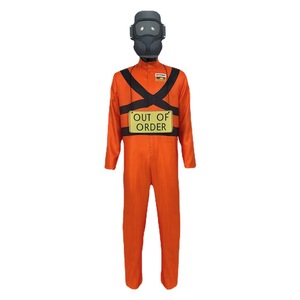 Costume de cosplay d'entreprise Lethal Company, ensemble complet orange avec étiquette pour adultes, tenue de jeu unisexe - Product Image 5