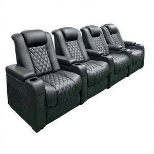 Sofá Reclinable Eléctrico de 3 Plazas de Fabricación Original, Estilo Tradicional, Muebles de Cine en Casa de Cuero Genuino - Product Image 4