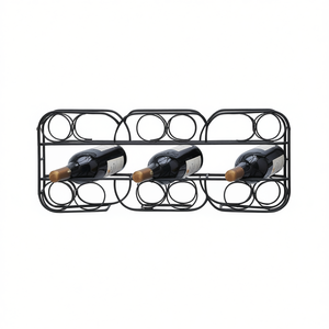 Estante para vinos de metal y hierro con capacidad para 10 a 19 botellas, diseño minimalista moderno para muebles del hogar. - Product Image 1