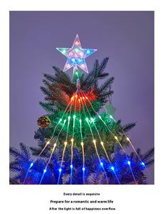 Colorido IP44 al aire libre Navidad colgante luz <span class=keywords><strong>pentagrama</strong></span> cascada iluminación decorativa para ambiente para decoración <span class=keywords><strong>de</strong></span> árboles - Product Image 2