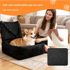 All-Season Universal Car Pet <span class=keywords><strong>Bed</strong></span> Stock Extraíble Lavable Sponge Booster <span class=keywords><strong>Dog</strong></span> Car Seat para invierno - Product Image 6