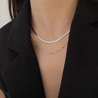 Chaîne en os de serpent plaqué or 18 carats, acier inoxydable, boîte sans décoloration, collier bijoux, chaîne à maillons pour femmes