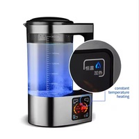 Bouilloire électrique portable en verre de 2 L avec générateur d'hydrogène SPE PEM pour eau hydrogénée domestique
