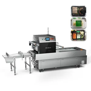 Nitrogen Sealing Machine DL-410K Vegetable Fruit O2 CO2 Automatic Nitrogen Vacuum Packaging Food Tray Sealing Machine