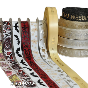 Miễn Phí Mẫu Tùy Chỉnh Hai Mặt Satin Polyester Ribbon Grosgrain Vải 2-100Mm Logo In Cá Nhân Gói Quà Tặng Cung - Product Image 1