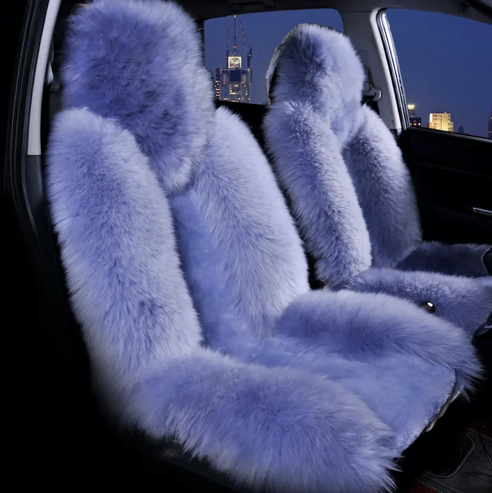 Car interior accessories genuine natural sheepskin long wool Fur Car Seat Covers for universal cars