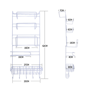 Soporte de Metal para el hogar, estante de almacenamiento para nevera, montado en la pared, con gancho colgante - Product Image 2