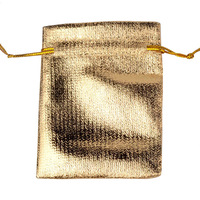 Pochette à Bijoux Réglable en Satin Argent et Or de Luxe, Textile d'Emballage de Cadeaux de Noël et de Mariage Personnalisés Sérigraphiés