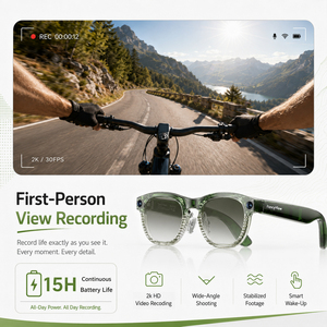 Lunettes Intelligentes Y1 AI avec Caméra, Logo Personnalisé, Enregistrement Vidéo HD 2K, Vue à la Première Personne, Traduction, Bluetooth – Fabrication OEM - Product Image 5