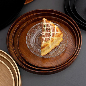 Grandes assiettes rondes en bois légères et faciles à nettoyer, pour les plats et les collations, offre spéciale - Product Image 6