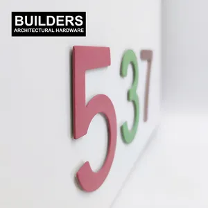 BUILDERS Edelstahl Kunden spezifische Farbe Outdoor-Adress nummern Schwarz Matt Home Door Letters Platte Hotelzimmer Hausnummern