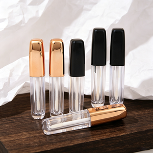 Tube de gloss à lèvres mini vide de 3,5 ml, flacon en plastique transparent avec bouchon métallique pour le maquillage des lèvres, échantillon de voyage, emballage cosmétique, logo personnalisé - Product Image 3