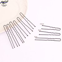 Épingles à cheveux élégantes en métal noir en forme de U, ensemble épingles à cheveux en acétate, outils de coiffure en gros