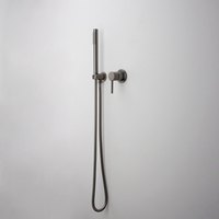 Ensemble de douche encastré gris anthracite HONGDEC avec mitigeur monocommande, douchette longue et flexible, système de douche encastré pour salle de bain
