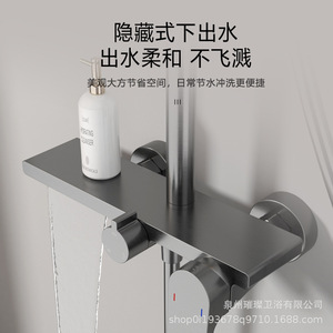 Juego de ducha de marca privada con licencia, rociador de lluvia, montaje en pared, cabezal cuadrado, válvula de cerámica, grifo de baño de 1 manija - Product Image 5