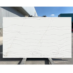 Encimeras de cocina de mármol moderno de cuarzo HIC blanco prístino y revestimiento de pared losa grande con más de 5 años de garantía antideslizante y duradero - Product Image 5