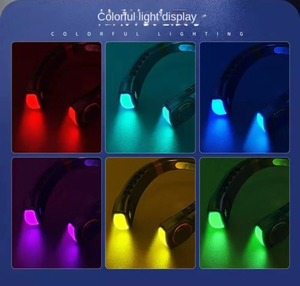 Ventilador de Cuello Portátil USB, Silencioso, con Pantalla LED Digital, Mini Ventilador Eléctrico sin Aspas, Luces de Ambiente Coloridas - Product Image 3