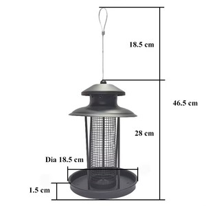 Lantaarnvormige Moer Feeder Poeder Gecoat Metalen Mesh Vogel Feeder Met Drainage Gaten Voor Wilde Vogels - Product Image 5
