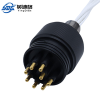 Conector Subacuático Impermeable de Alta Corriente para Aguas Profundas, 10 Pines, Macho, Estándar IP68, YingDiGe YDG-HCC-10-M/F-S/C 100-1500V