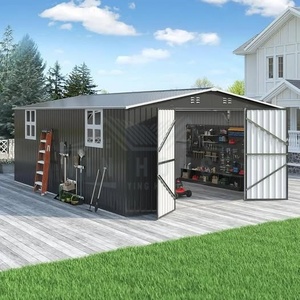 Abri de stockage <span class=keywords><strong>en</strong></span> structure métallique, imperméable, préfabriqué, grande remise <span class=keywords><strong>en</strong></span> métal, <span class=keywords><strong>garage</strong></span>, abri de voiture 12*19 pieds, rangement d'outils, certifié CE - Product Image 4