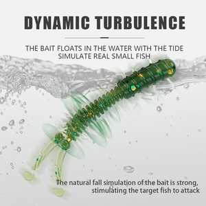 20 pièces/sac Appâts souples de pêche en forme de ver 45mm 0.43g, Kit de leurres souples en PVC pour la pêche à la truite, au bar, à la perche en eau douce - Product Image 4