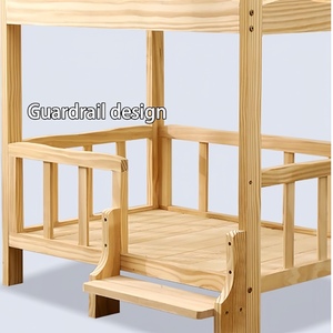 Lit surélevé en bois <span class=keywords><strong>pour</strong></span> animaux de compagnie avec rangement tapis doux amovible et échelle lit <span class=keywords><strong>pour</strong></span> chien et <span class=keywords><strong>chat</strong></span> meubles couleur naturelle - Product Image 4