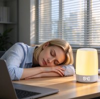 Mesin Suara Putih Serbaguna di Samping Tempat Tidur, Speaker, Lampu Malam, Jam Digital, 32 Suara, Pengatur Waktu Tidur, Dapat Diisi Ulang dengan Tipe-C