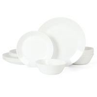 Ensembles de vaisselle de luxe en gros Thaïlande Vaisselle de table Ensemble de vaisselle avec assiettes à salade Vaisselle en verre opale 58 pièces 72 pièces