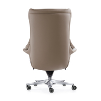 Chaise de bureau ergonomique de luxe avec cuir véritable et mousse haute densité, style européen, dossier haut, chaise pivotante de direction