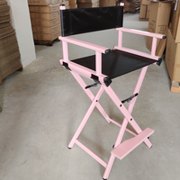 Chaise de maquillage pliable en aluminium, dossier haut, style réalisateur, salon, portable, multifonctionnelle, chaise de coiffeur, design moderne, pieds réglables