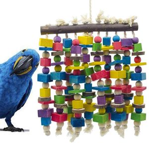 Giocattoli per uccelli da masticare pappagallo in spugna di luffa a blocchi di legno per piccoli uccelli medi e grandi - Product Image 1