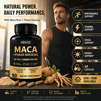 Capsules Bioby OEM ultra concentrées de Maca et de Panax Ginseng avec Tribulus et Ashwagandha pour la performance, l'endurance et la concentration